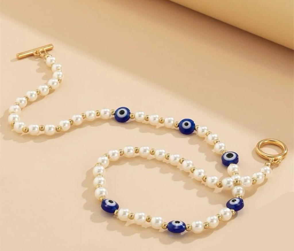 Pearl and evil eye - Sparkle Accessories