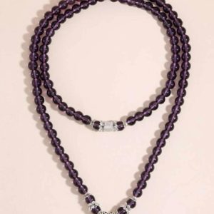 Purple clear beads necklace