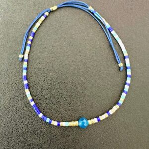 Tiny beads bracelets blue charm