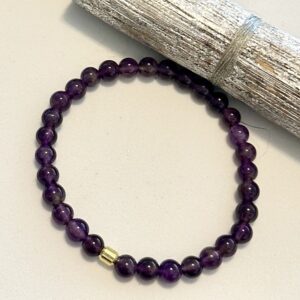 Purple beads gold charm