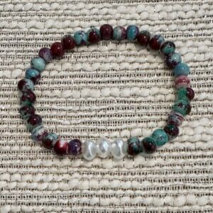 Purple green and pearls