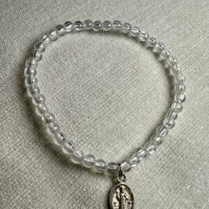 Handmade clear beads St Benedict charm