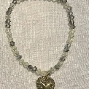 Handmade light grey with Heart Charm
