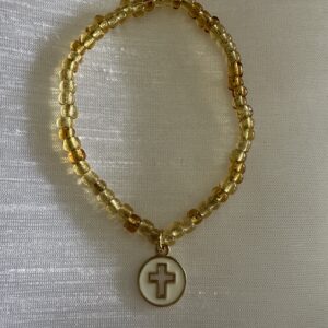 Handmade yellow with cross charm