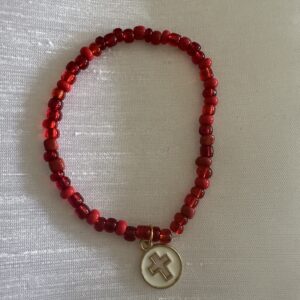 Handmade red with cross charm
