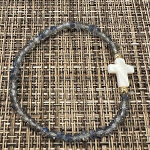 Denim blue with white cross