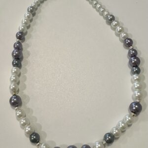 Three colors pearl necklace