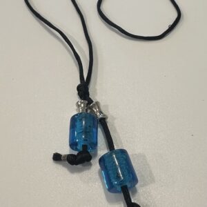 Satin cord with blue decor beads