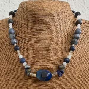 Blue shades handmade necklace