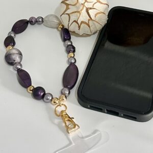 Purple and gold phone accessory
