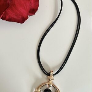 Statement black and gold necklace