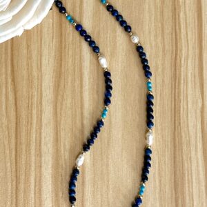 Ocean blue and pearl necklace