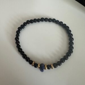 Black and navy blue accent bracelet