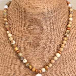 Handmade earth tones beads Elegance necklace